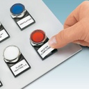 0827448 Soporte para señalización, negro, sin rotular, clase de montaje: atornillar, remachar, diámetro: 22 mm, superficie útil: 27 x 18 mm